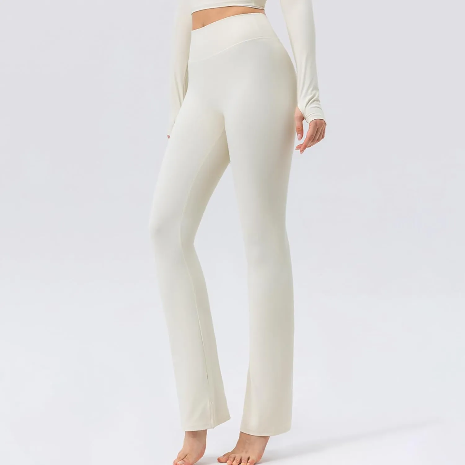Women's Yoga Leggings High Waist Tummy Control Stright Leg Pants Soft Stretch Gym Workout Work Pants