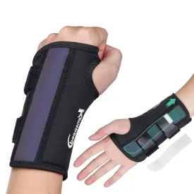 Wrist Brace for Carpal Tunnel Right Hand Adjustable With Splints Carpal Tunnel Wrist Brace Night Support Hand Stabilizer Ideal For Wrist Pain, Carpal Tunnel, Tendinitis, Arthritis (Black-Right, L)